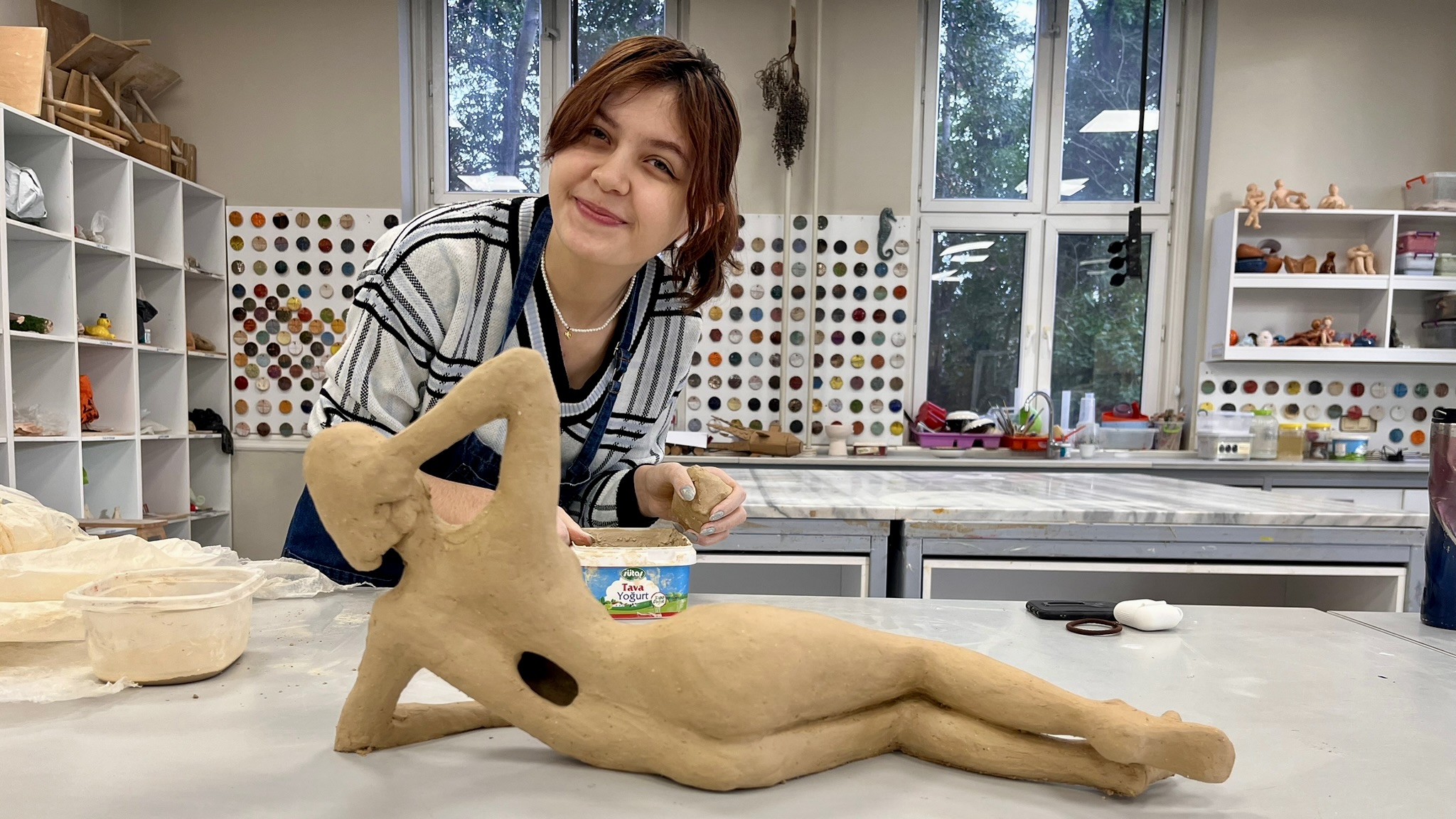 Me & Giant Woman Sculpture