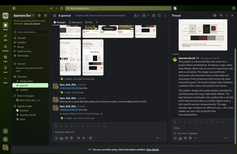 Aperture Slack thread background