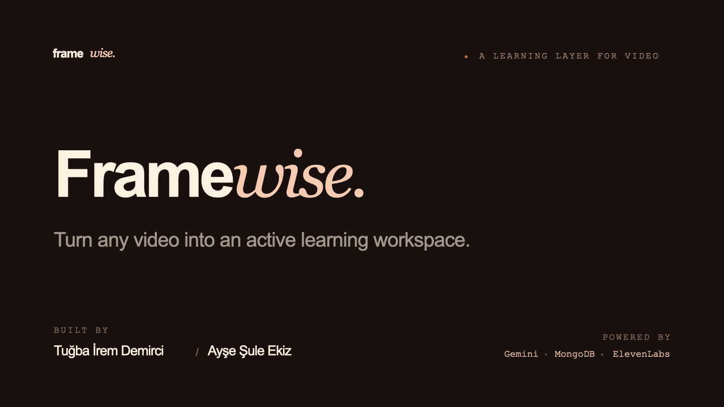 Framewise presentation cover
